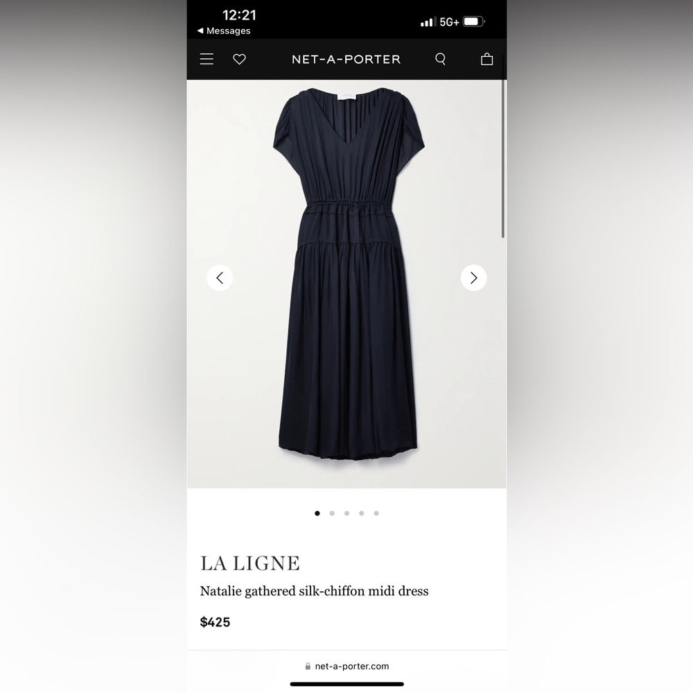 LA LIGNE Natalie Silk-Chiffon Midi Dress - Size Small